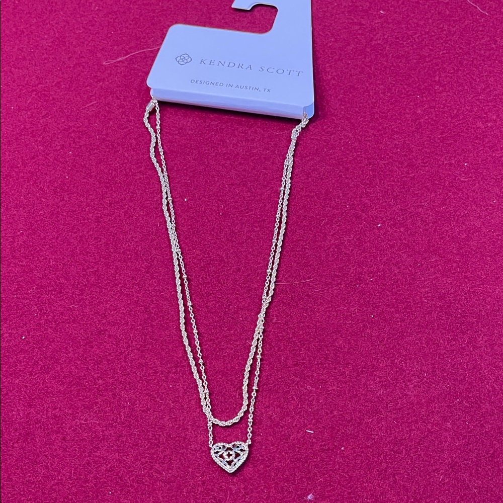 Kendra Scott Gold Double Chain Heart Necklace